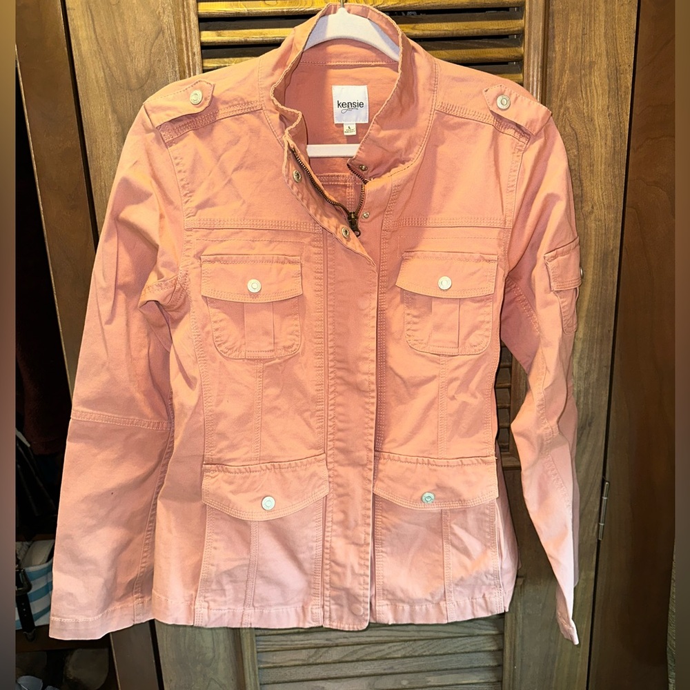 Kenzie Pink Full Zip/ Button Jacket